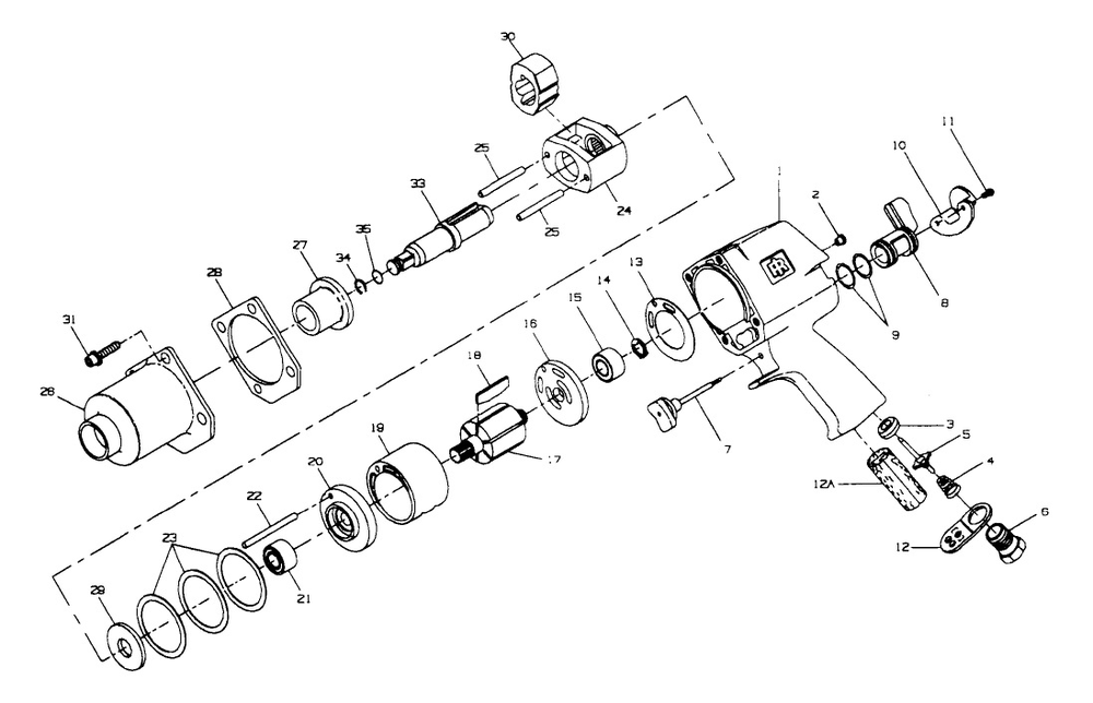 Diagram Diagram and Parts List for IR221  Ingersoll Rand Wrench